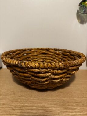 Handwoven Brown Decorative Woven Bowl - Natural Home Accent